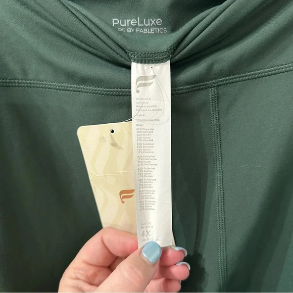 NWT Fabletics Pureluxe High-Waisted Pocket Legging 7/8 length Green Size 4X - Picture 3 of 5